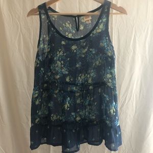 Mossimo floral ruffle tank